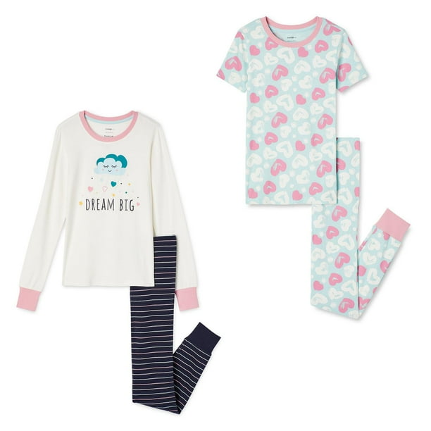 George Girls' Cotton Pajamas 4-Piece Set 