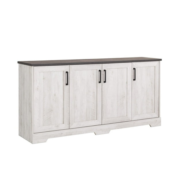 Prepac Rustic Ridge Washed White 4 Door Accent Storage Cabinet - Walmart.ca