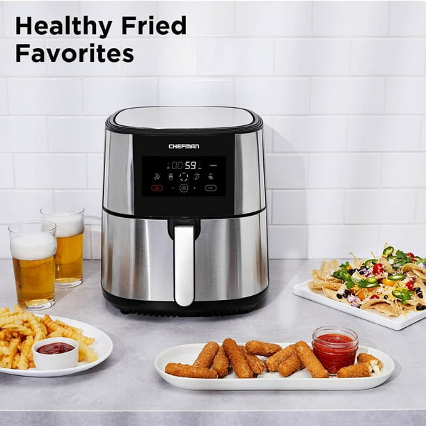 T-fal Easy Fry Air fryer, 4.4 Quart/4.2L XL Capacity, Shake Reminder,  Stainless Steel