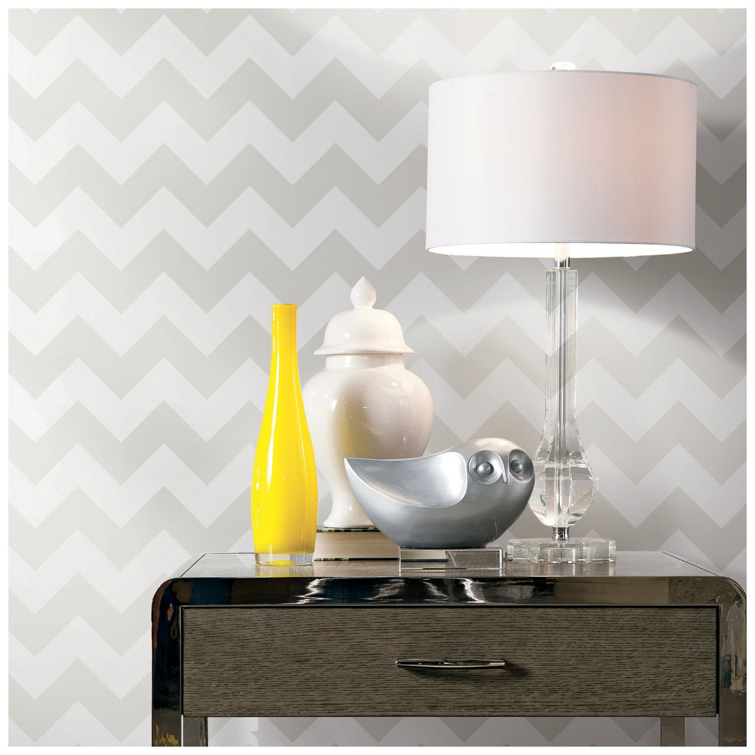 hometrends Home Trends Chevron Gray Flat Pack Wallpaper Walmart Canada