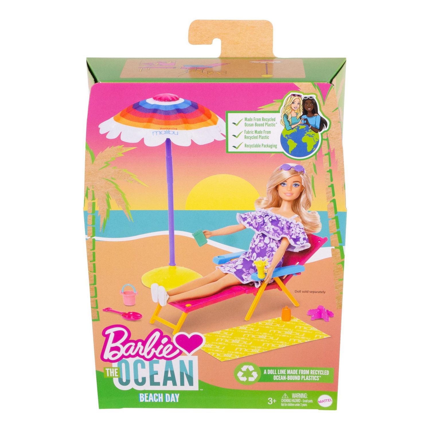 Barbie Loves the Ocean Day at the Beach Set with Sun Lounger