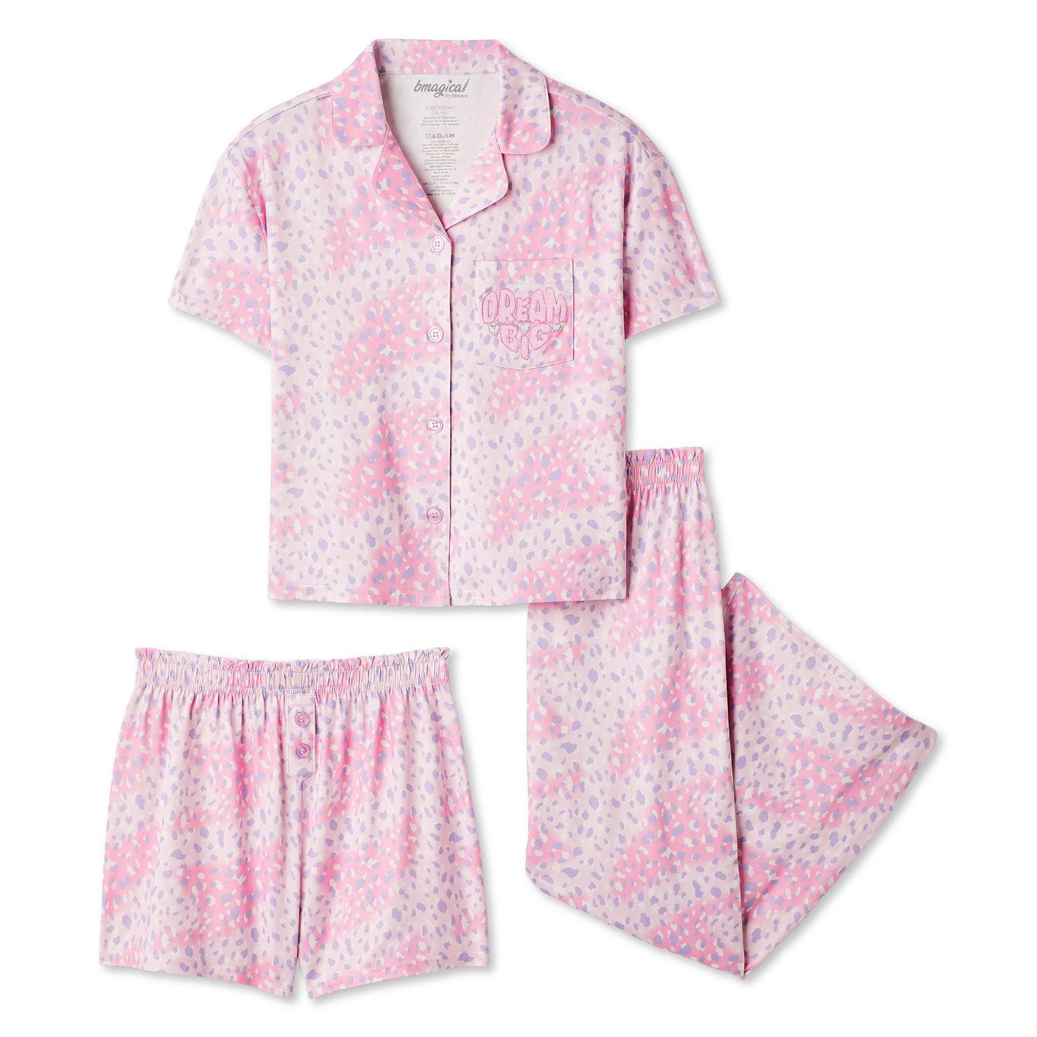 Bmagical Girls' Three Piece Pajama Set