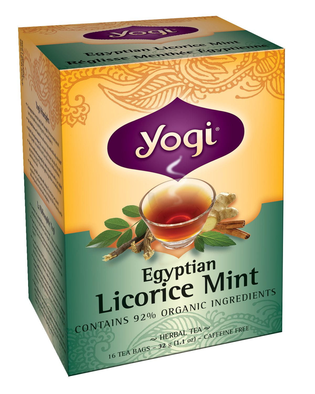Yogi Teas Egyptian Licorice Mint Herbal Tea 16 Bags 32 g Walmart