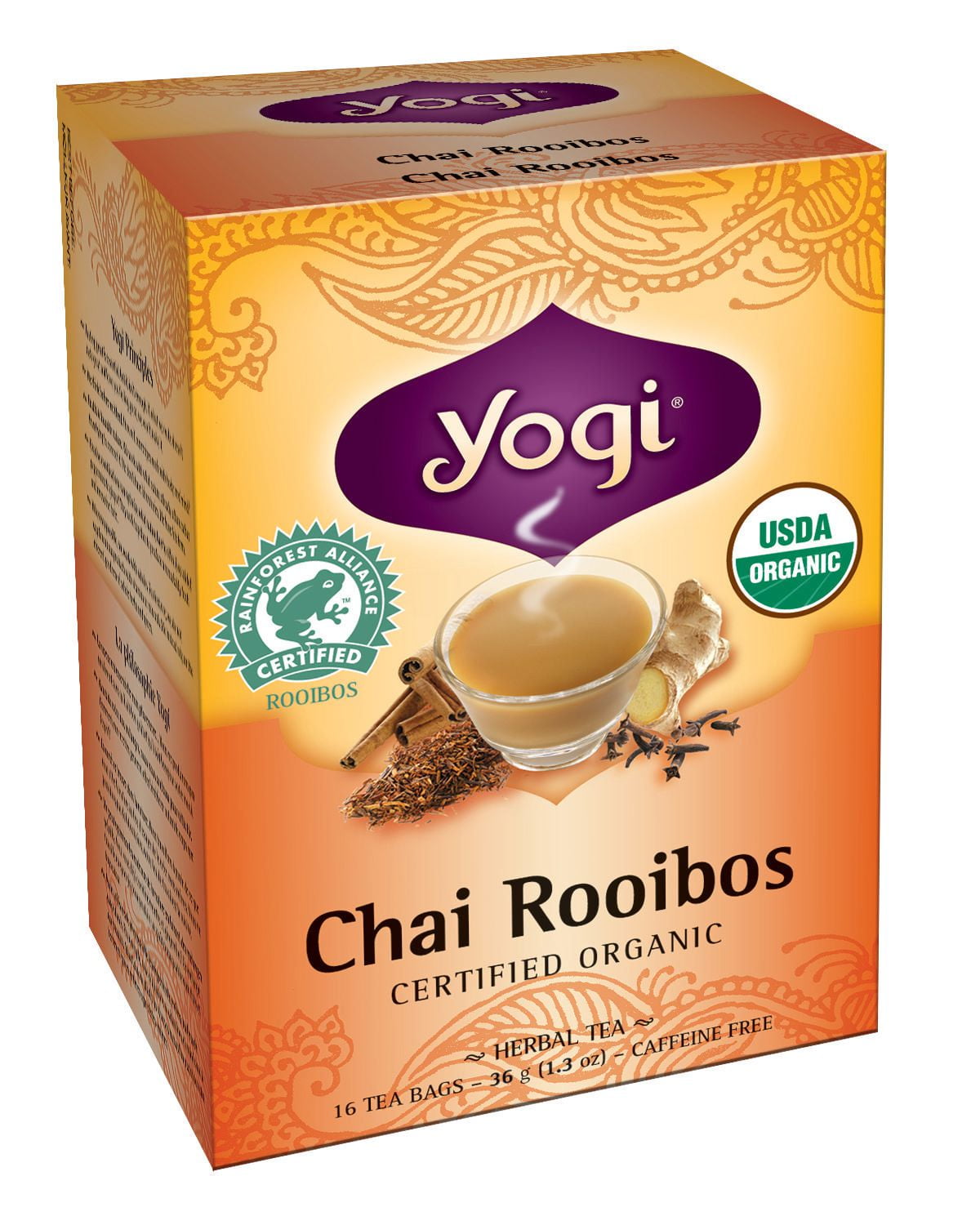 Yogi Teas Chai Rooibos Certified Organic Herbal Tea 16 Bags 36 g