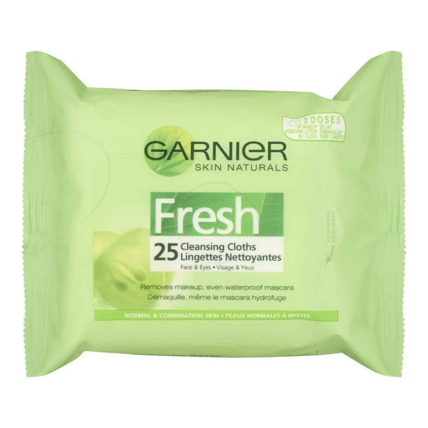 Garnier Skin Naturals Fresh Lingettes Nettoyantes Visage & Yeux, 25 unité