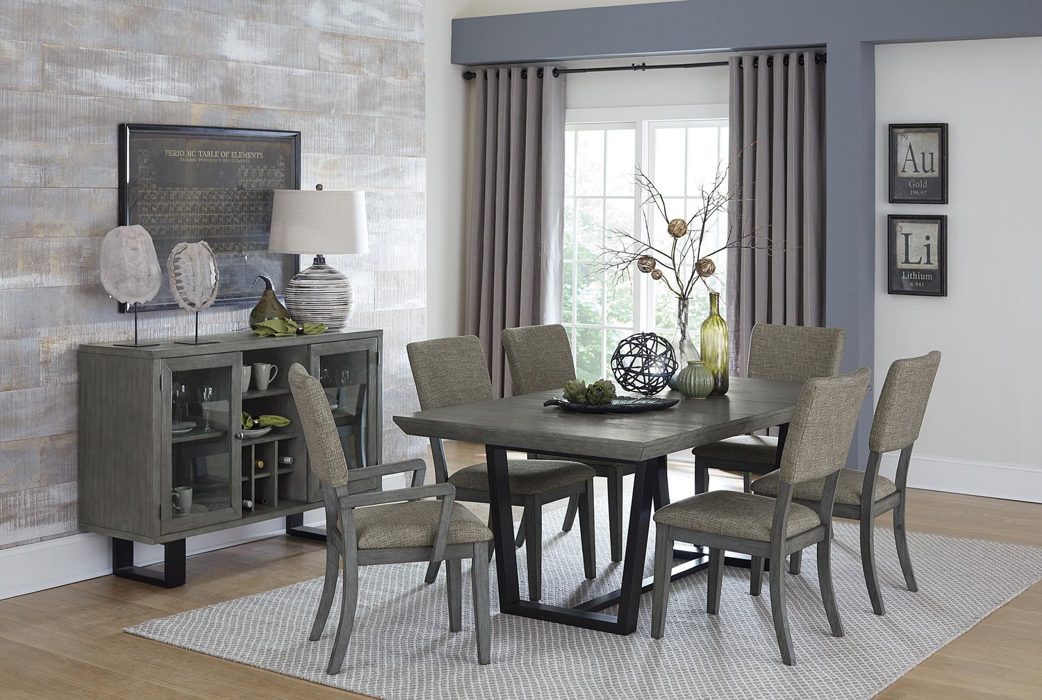 Topline Home Furnishings Modern Grey 7pc Dining Set Walmart Canada