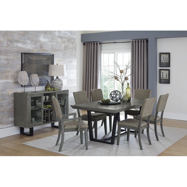 Topline Home Furnishings Modern Grey 7pc Dining Set Walmart.ca