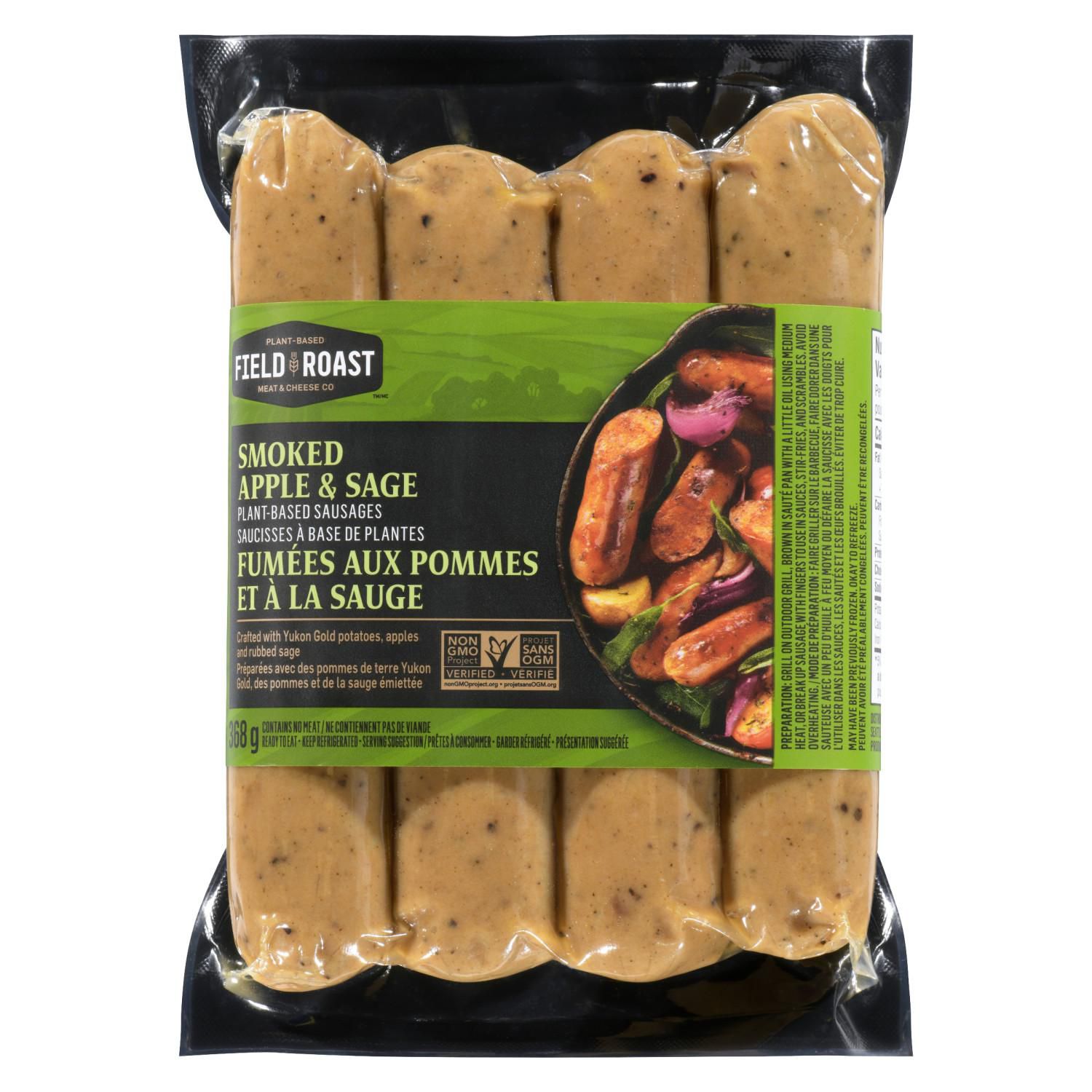 Field Roast Smoked Apple & Sage Plant-Based Sausages, 368 g