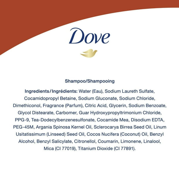 Dove Coconut + Hydration Shampoo nourishes and hydrates dry hair made with  92% natural origin ingredients 355 ml