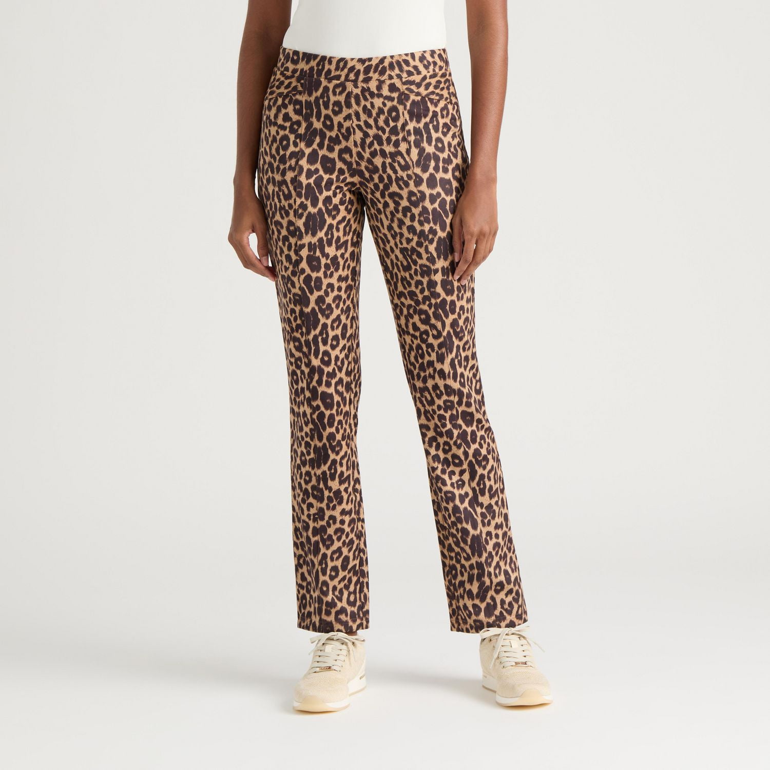 Mexx Women’s Leopard Print Slim Fit Faux Suede Pants