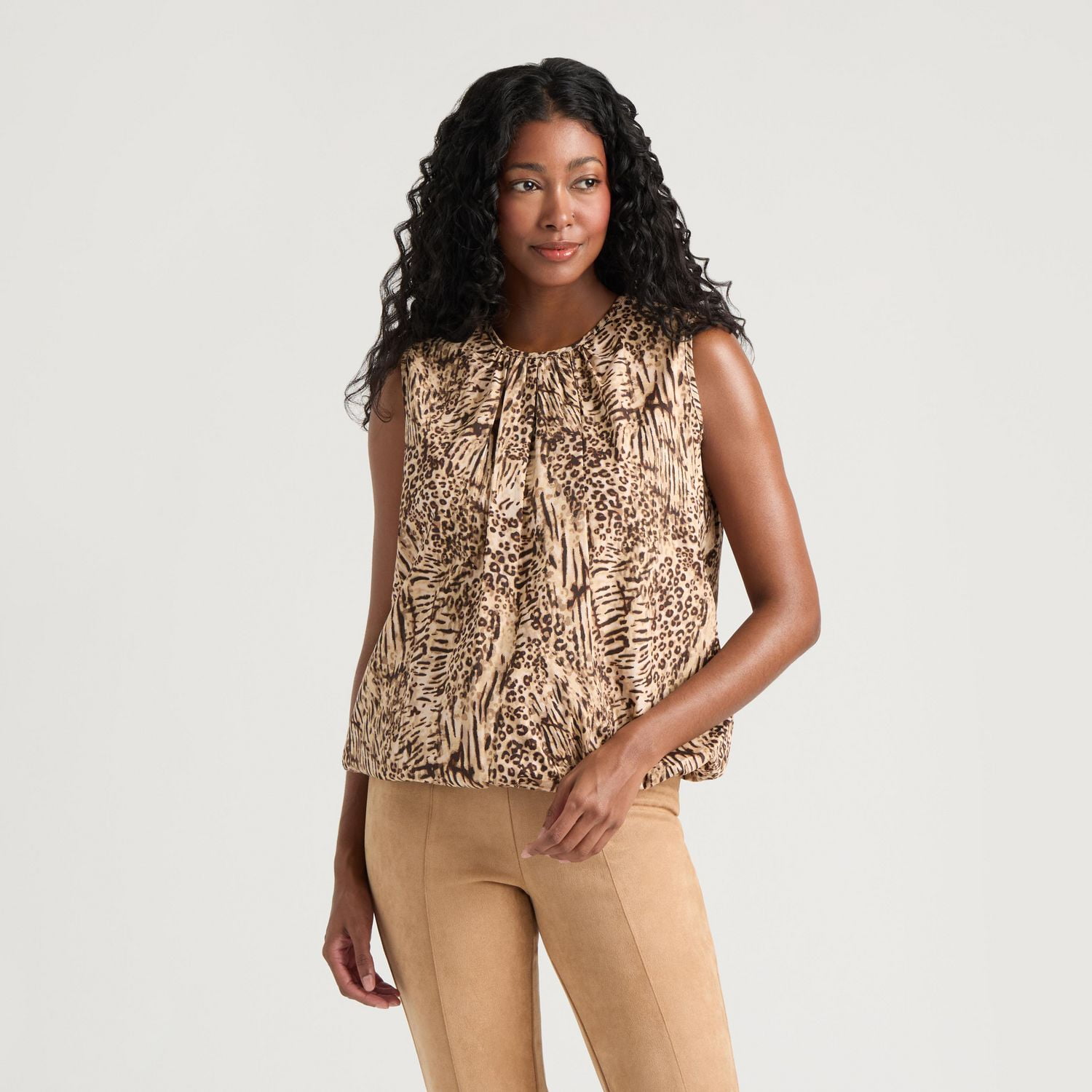 Mexx Women’s Printed Sleeveless Balloon Blouse