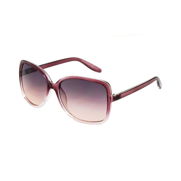 TropicCal Womens Oversized Burgundy Square Sunglasses