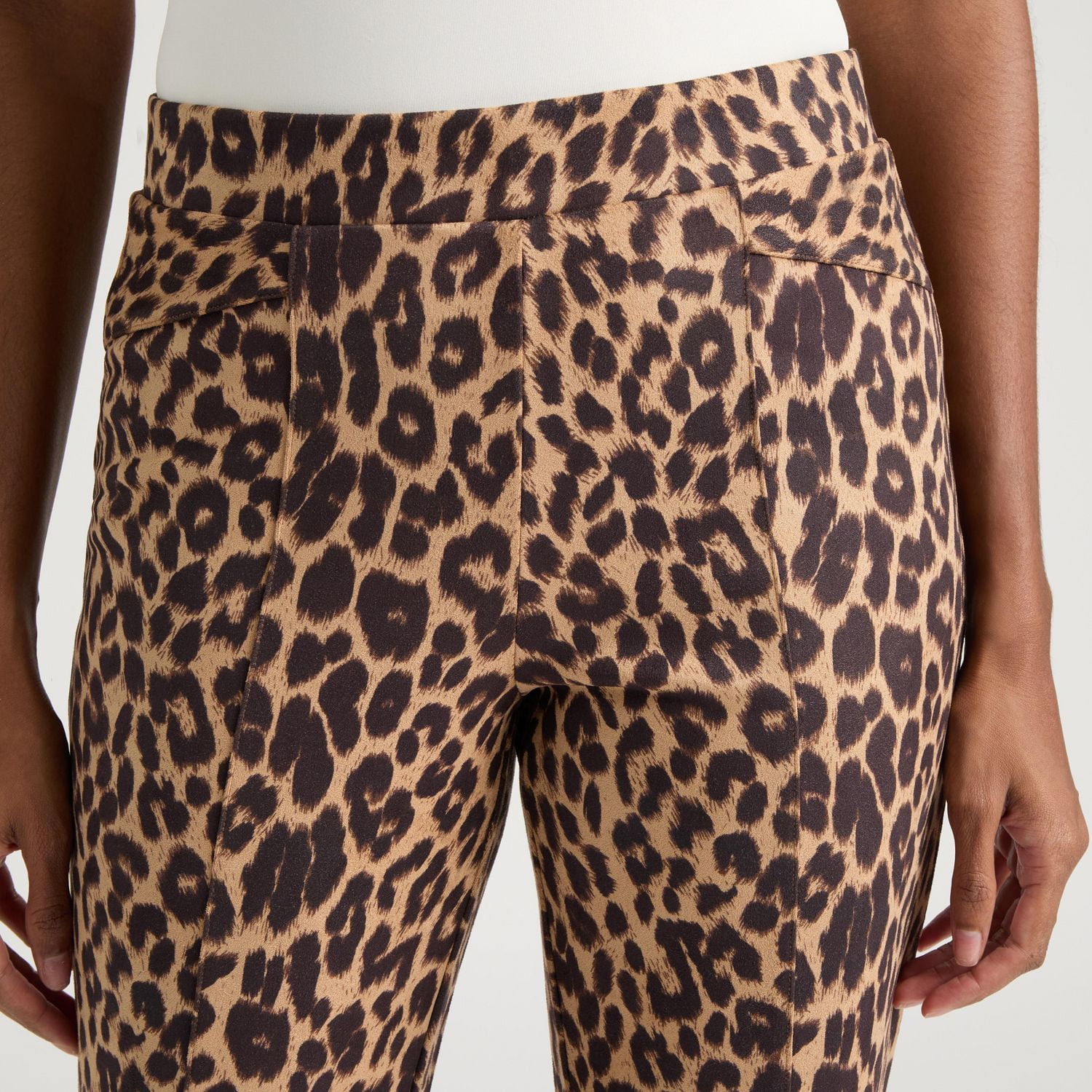 Mexx Women’s Leopard Print Slim Fit Faux Suede Pants