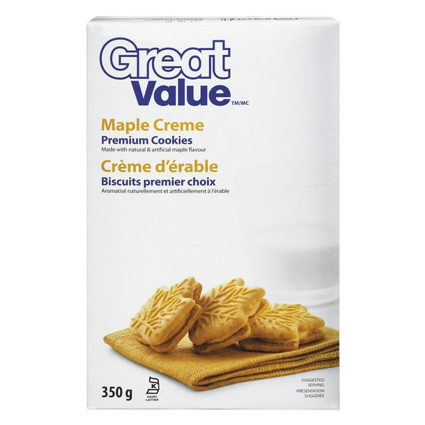 Biscuits remplis à la crème d'érable de Great Value 350 g