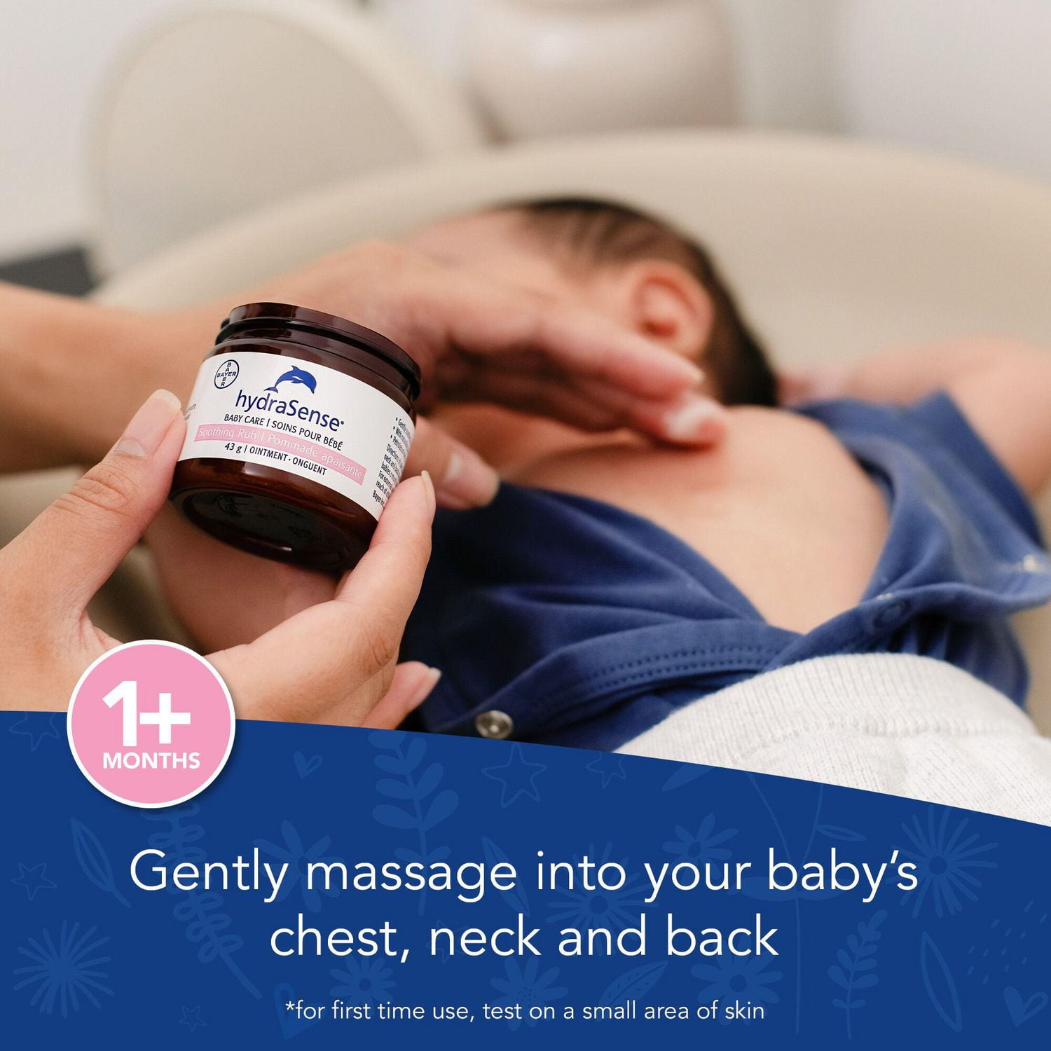hydraSense Baby Care Soothing Rub – Gently Soothes & Comforts, Petrolatum-free, Non-irritating, Made with Naturally Sourced Ingredients Eucalyptus, Lavender, and Chamomile, Pediatrician Tested, 43 g