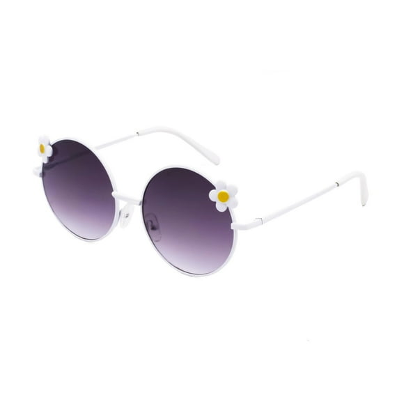 George Kid's Girls White Round Flower Sunglasses