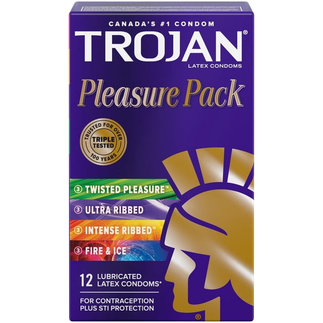 Trojan Pleasure Pack Assorted Lubricated Condoms, Extra Stimulting