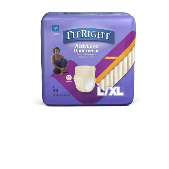 FitRight Sous-vêtements ultra protecteurs pour femme, taille L/X-Large, pour tour de taille 40"-56", sac de 20