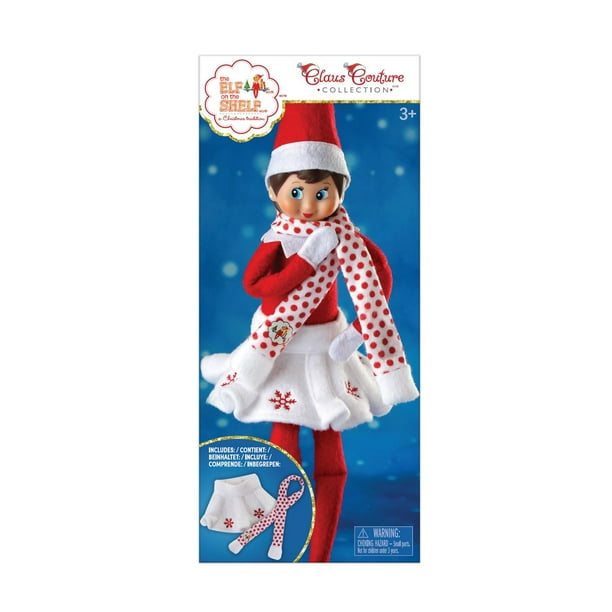 Elf on the Shelf Claus Couture Snowflake Skirt & Scarf. Elf Clothes