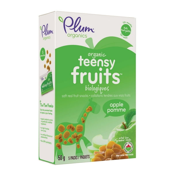 Collations tendres aux vrais fruits Teensy FruitsMC de PlumMD Organics - pomme