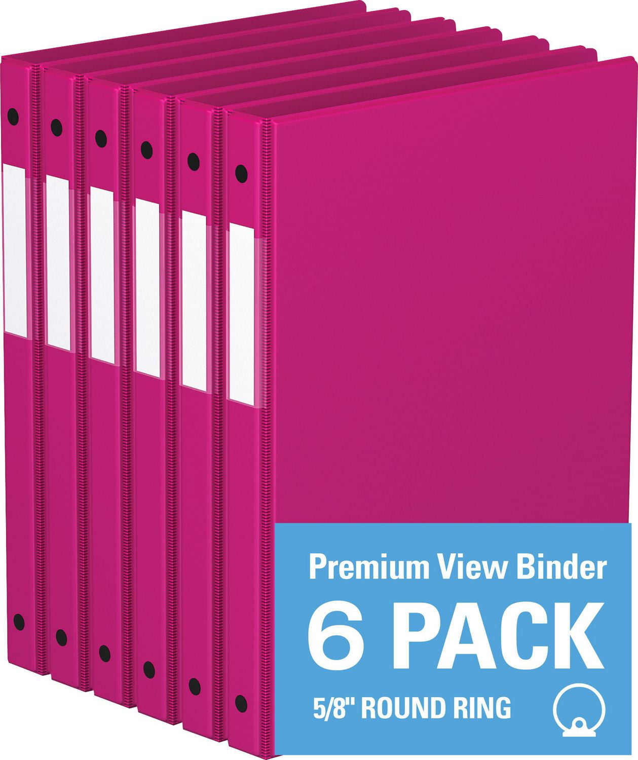 Davis Group, Premium Economy, Round Ring, Binder, 6 Pack (pink 5 8 