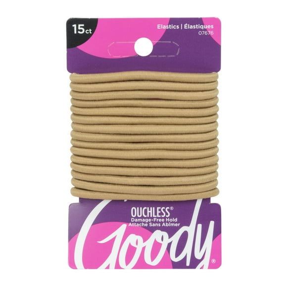 Goody Ouchless Blonde Hair Elastics - No Metal - 15Ct, Goody Elastics