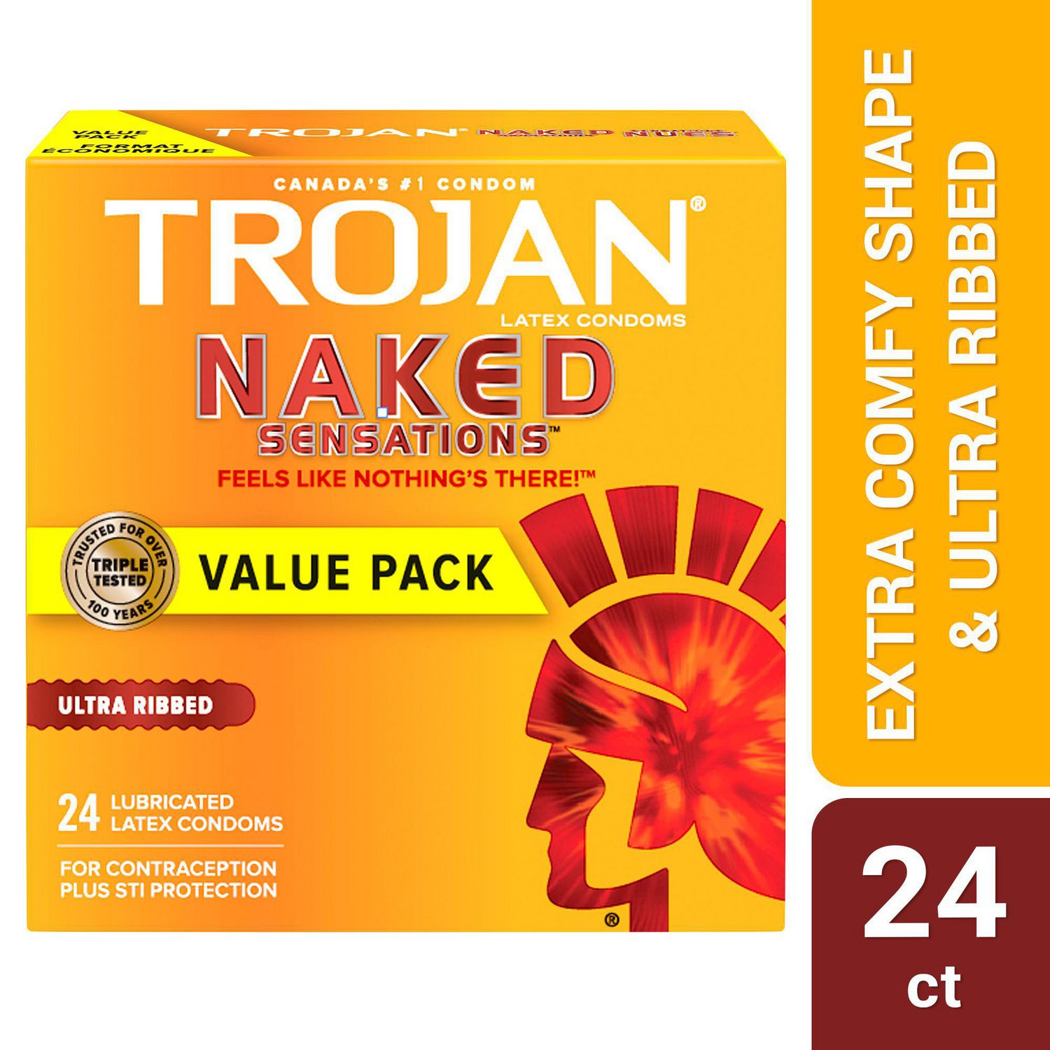 Trojan Naked Sensations Ultra Ribbed (24 condoms 