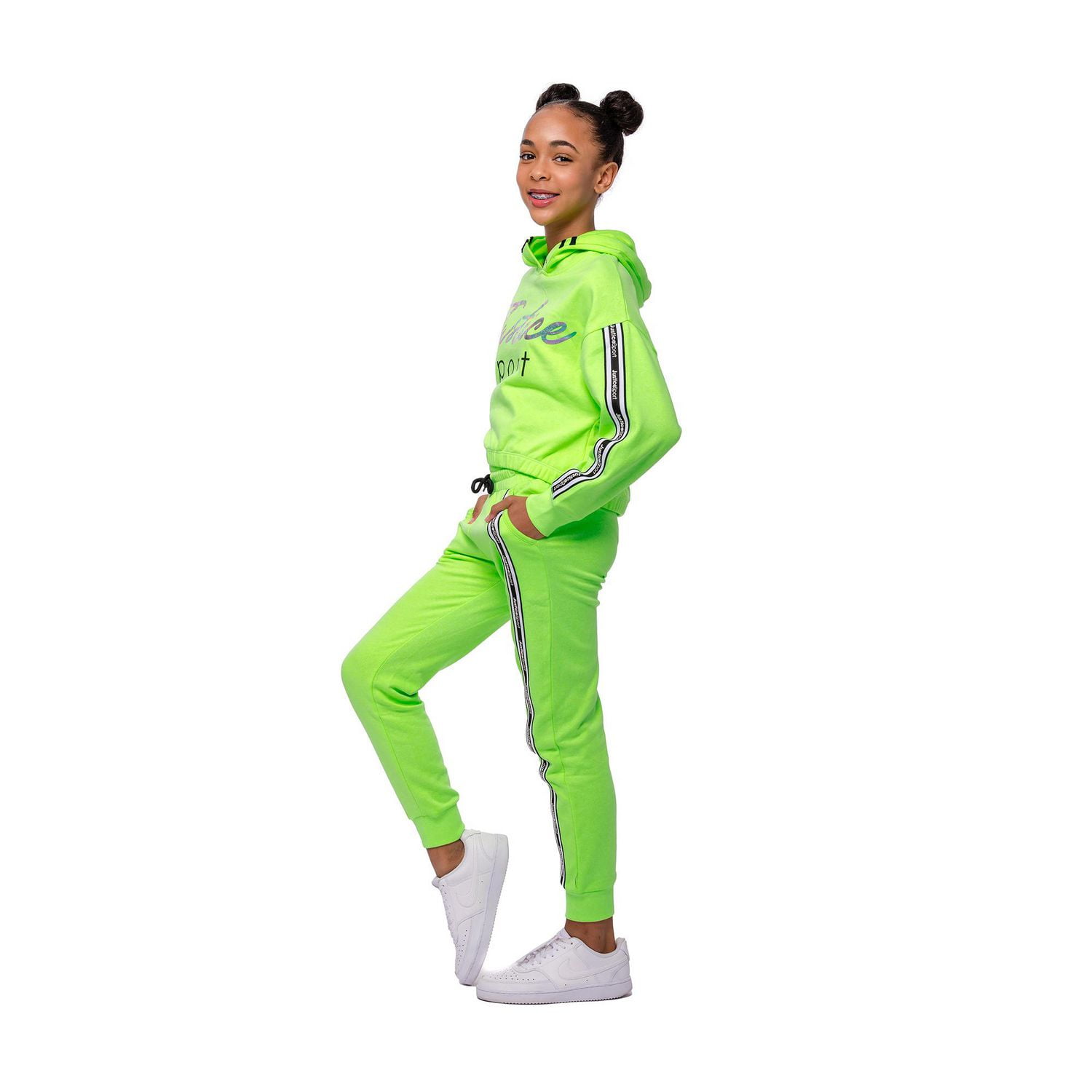 Girls Justice Slick Long Sleeve Hooded Pullover