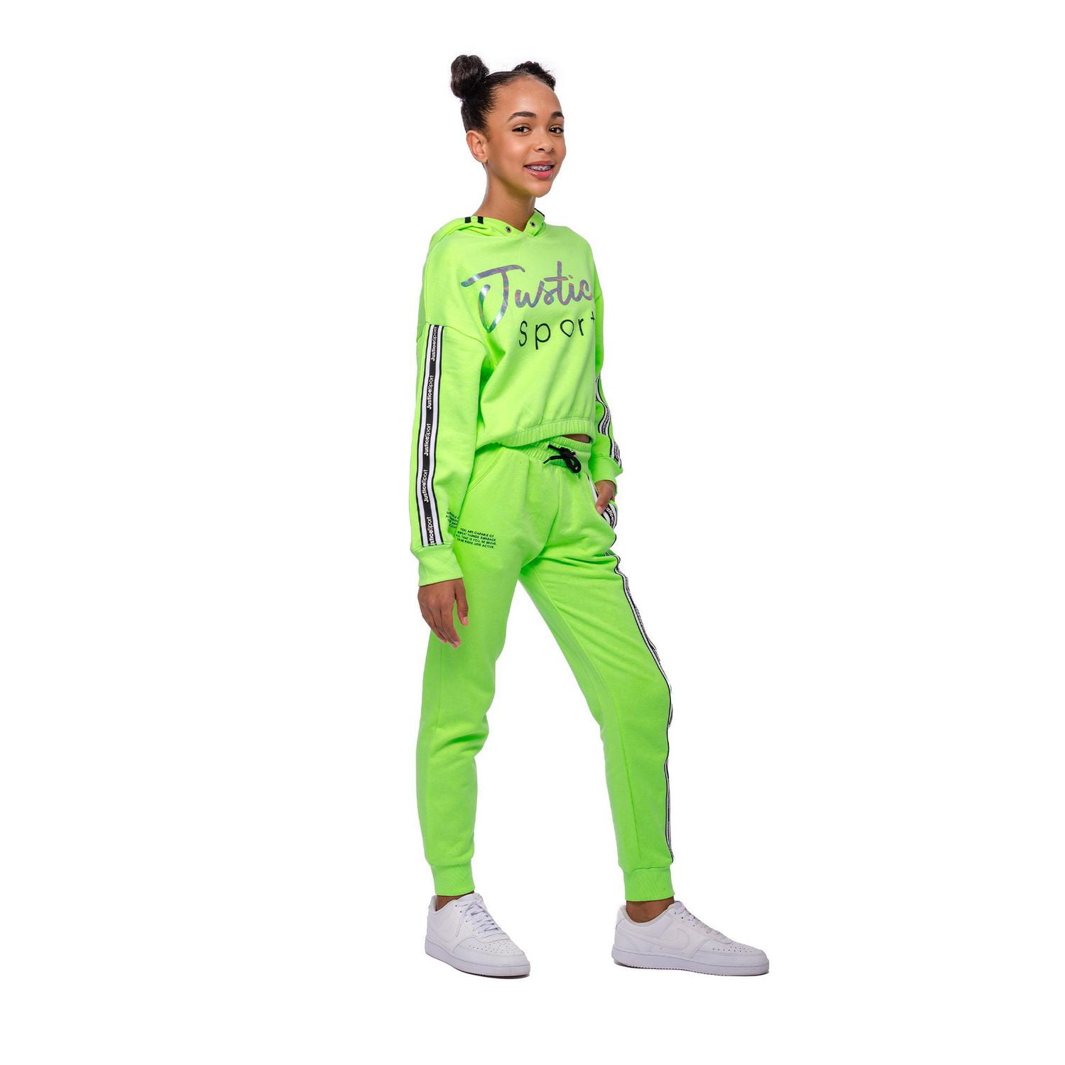 Girls Justice Slick Long Sleeve Hooded Pullover