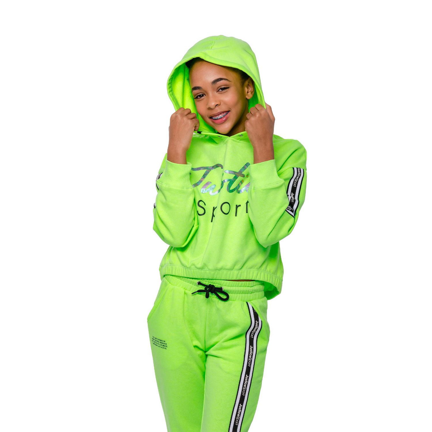 Girls Justice Slick Long Sleeve Hooded Pullover