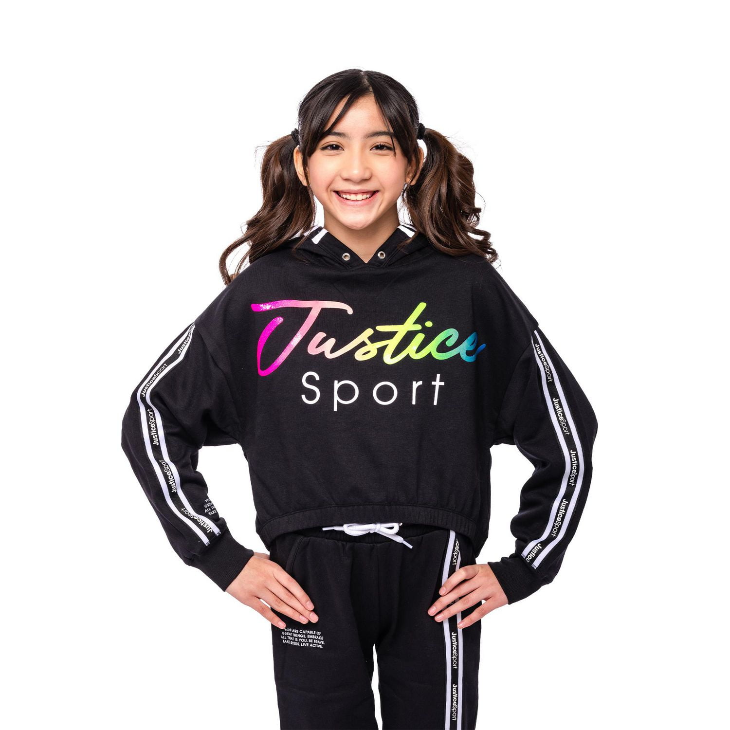 Girls Justice Slick Long Sleeve Hooded Pullover