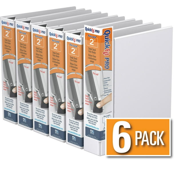 QuickFit® Pro Heavy Duty Single Touch Pin-Lock® View Binder, 6 Pack, 2 ...