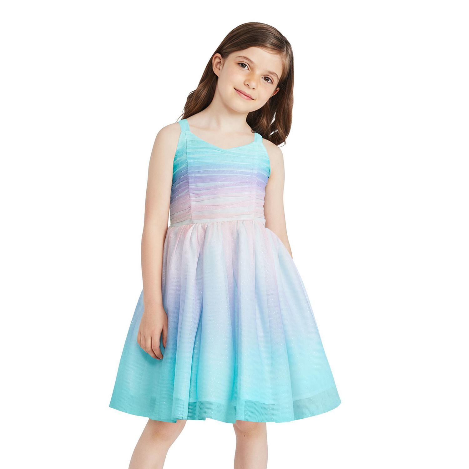 Robe arc-en-ciel en maille George pour filles