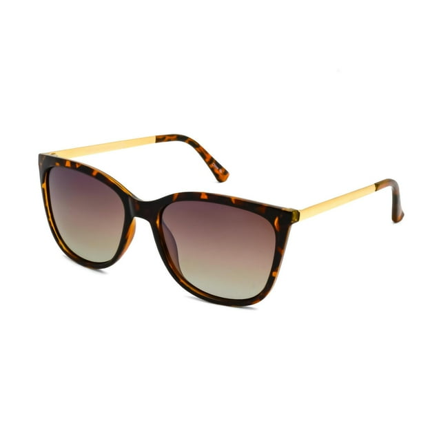 Time & Tru Women's Polarized Tort Square Sunglasses
