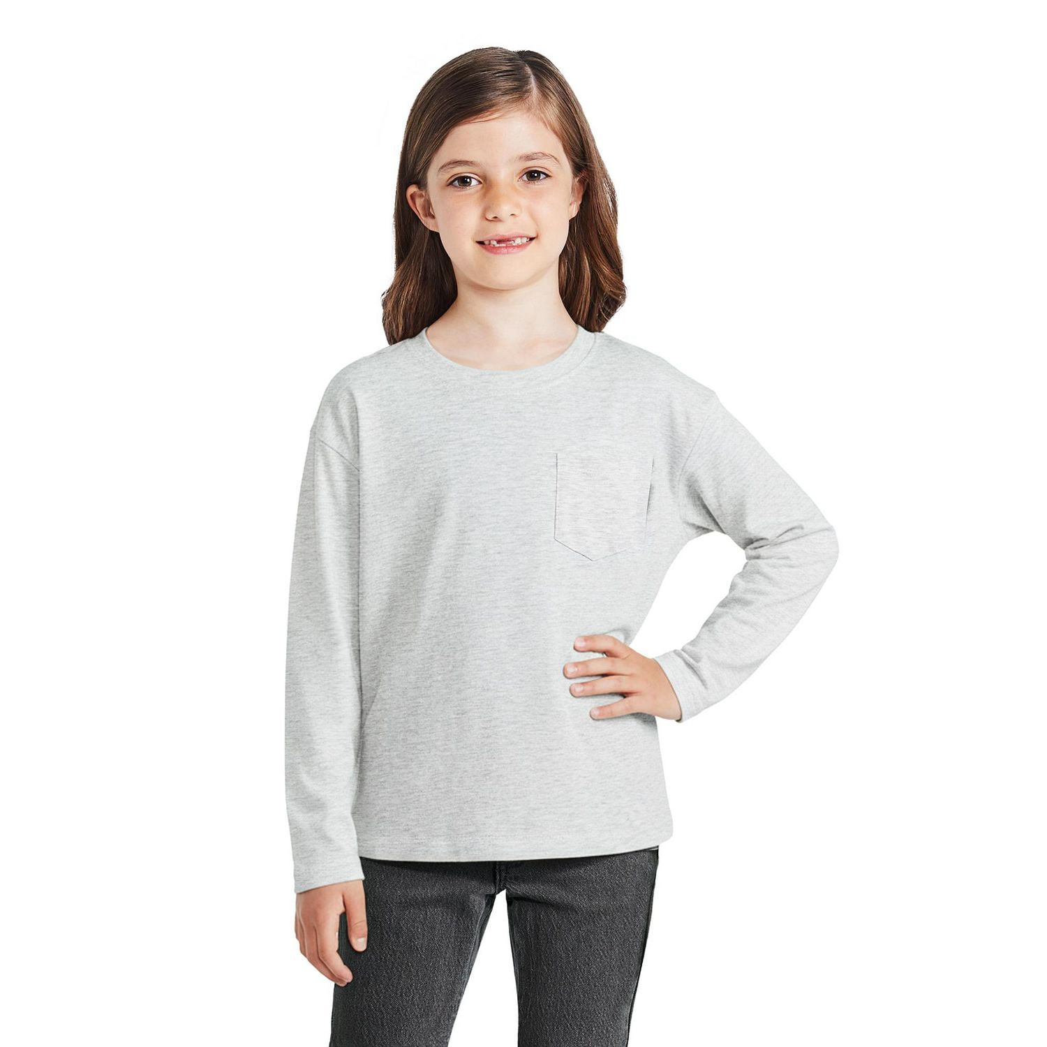 George Girls' Long-Sleeve Pocket T-Shirt