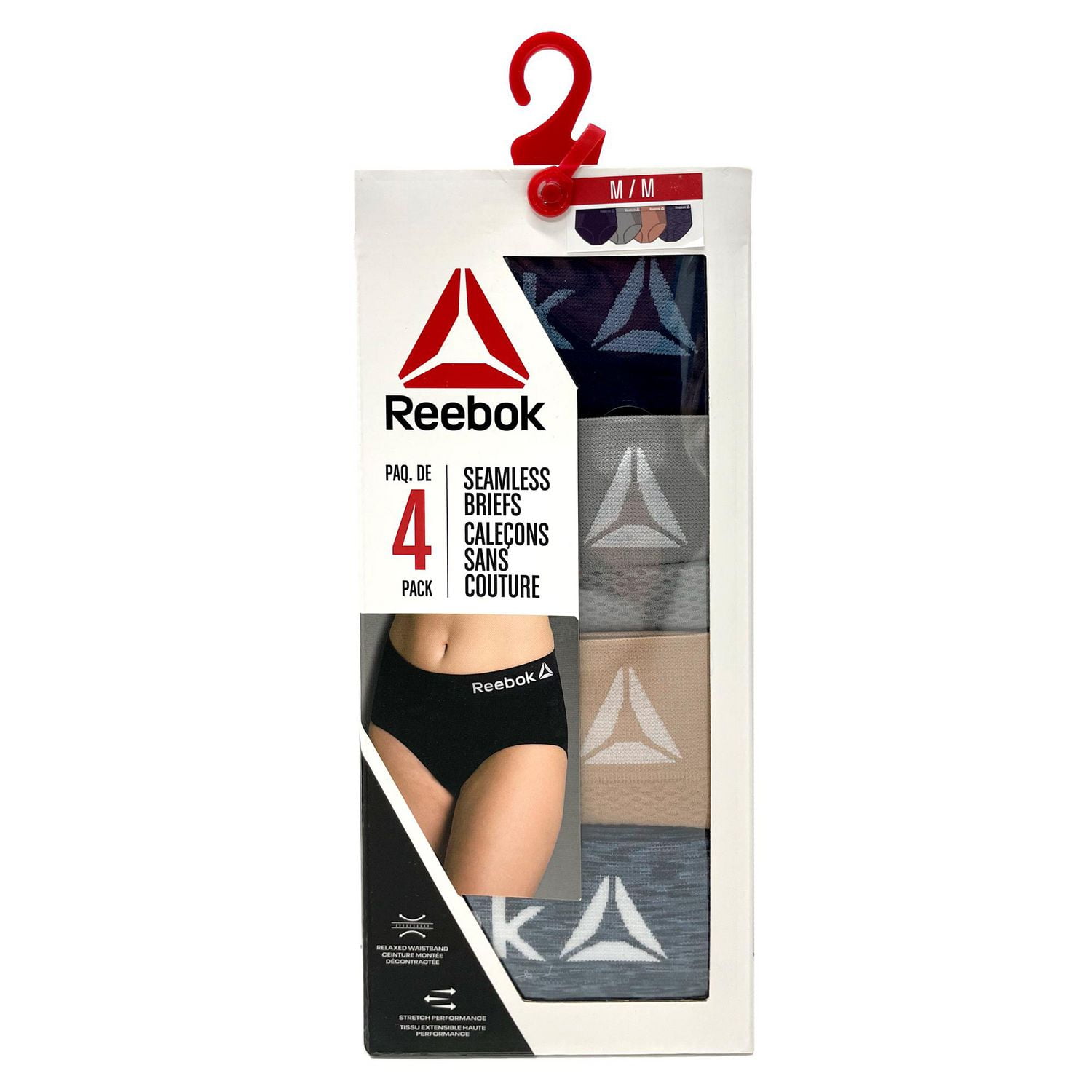 Paq. de 4 culottes sans coutures Reebok pour dames Taille P.-TG.