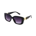 thumbnail image 1 of Madden NYC Women's Oversized Black Rectangle Sunglasses, 1 of 3