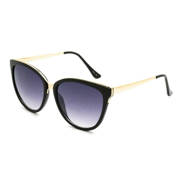 TropicCal Women's Black and Gold Cat-Eye Sunglasses