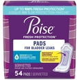 thumbnail image 1 of Poise Incontinence Pads for Women, 4 Drop, Moderate Absorbency, 1 of 7