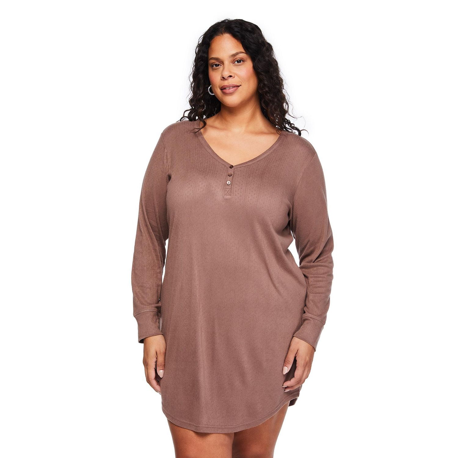 George Women's Plus Henley Nightshirt