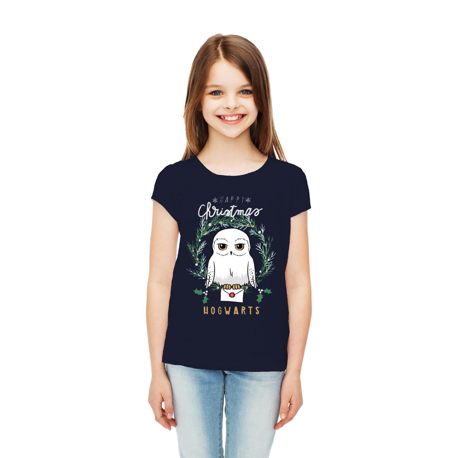 Harry Potter Girls Hedwig Hogwarts Short Sleeve T-Shirt