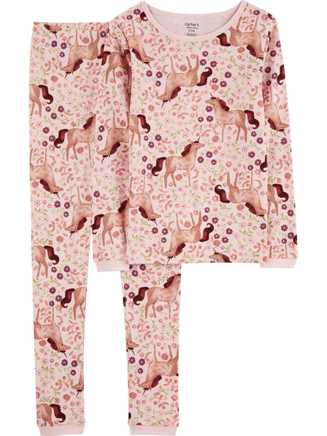 Pyjama 4 pièces pour Coton Fille Carter's Child of Mine – Licorne rose