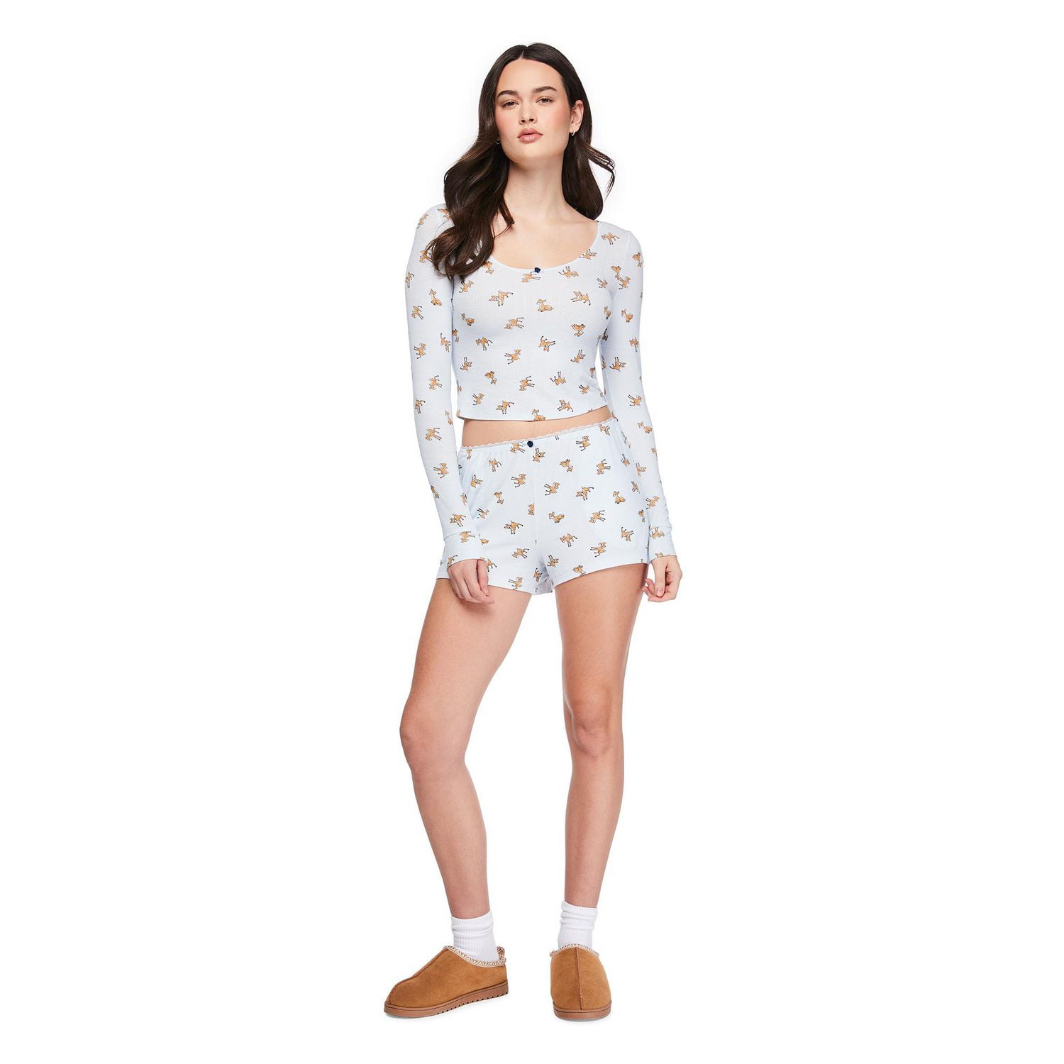 No Boundaries Women's Two Piece Pajama Set