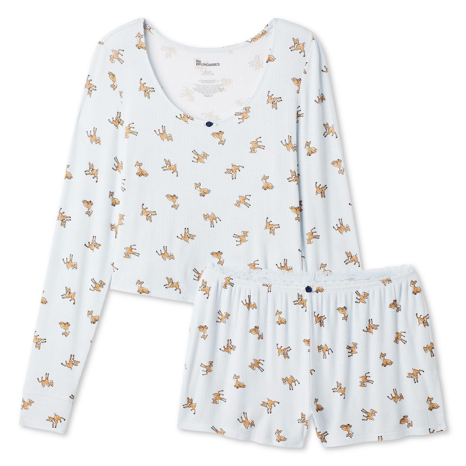 No Boundaries Women's Two Piece Pajama Set