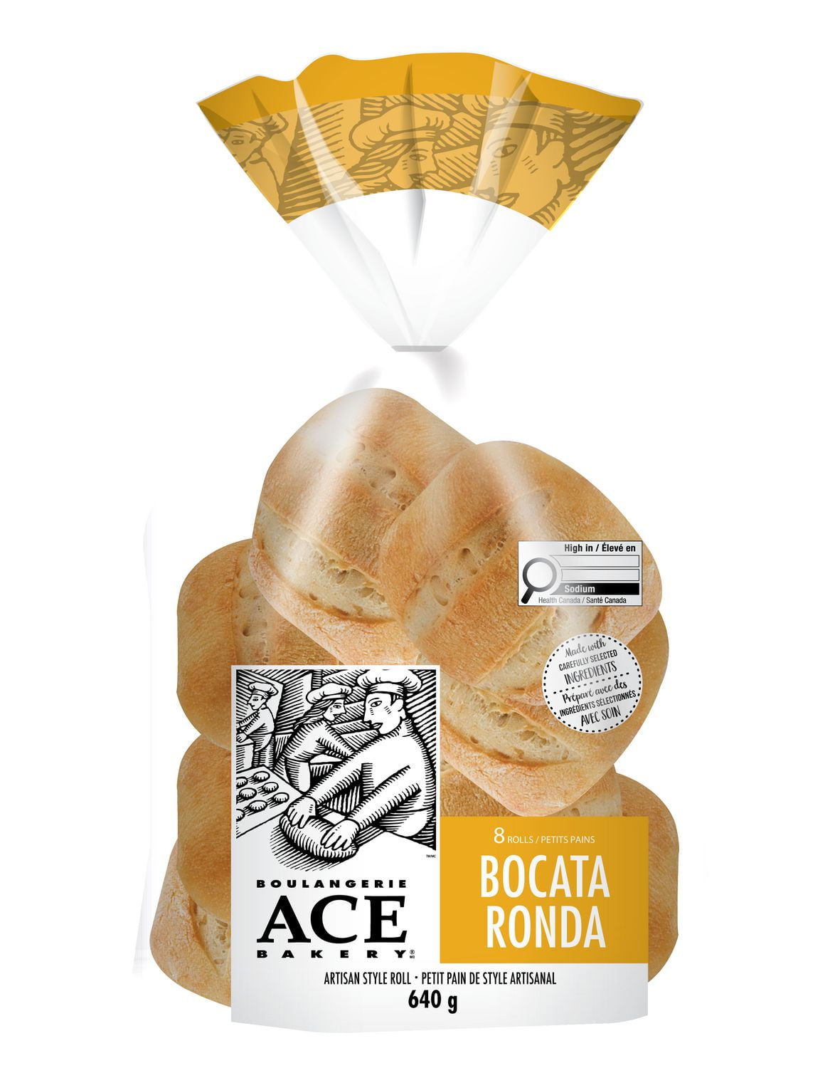 Petit pain artisan Italien Bocata Ronda ACEMD Bakery 8 morceaux, total de 640 g