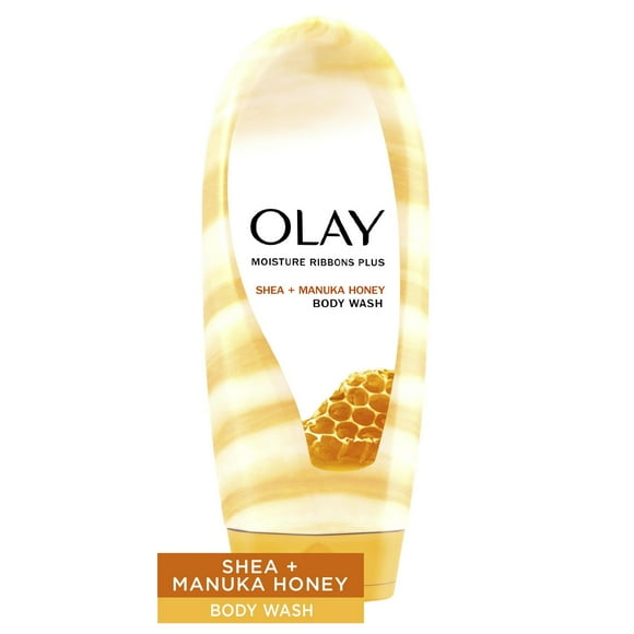 Olay Moisture Ribbons Plus Shea + Notes of Manuka Honey Body Wash, 532 mL