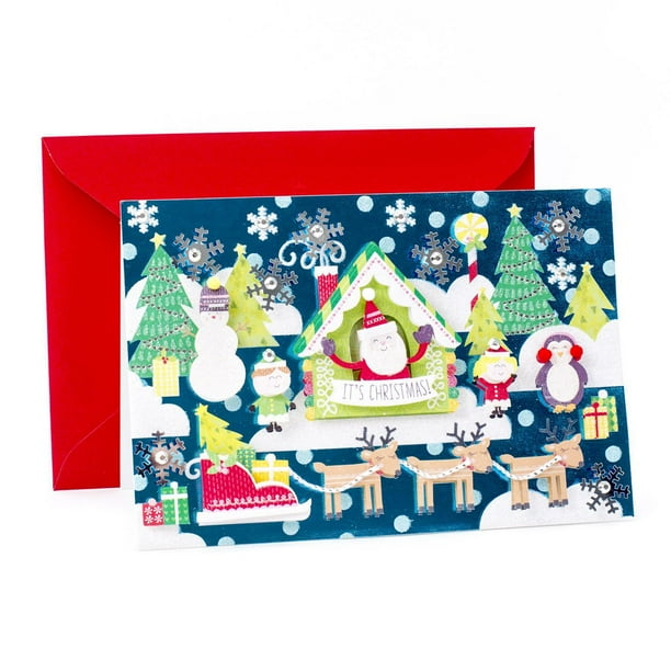 Hallmark Signature Christmas Card (Santa and Reindeer Scene) - Walmart.ca