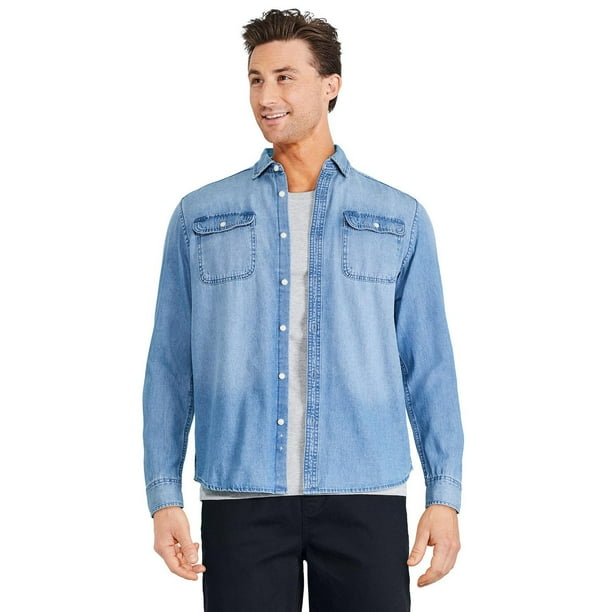 Men's Flap Pocket Denim Shirt Walmart.ca