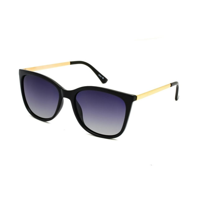 Time & Tru Women's Polarized Black Square Sunglasses