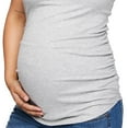 thumbnail image 4 of Paisley Sky Maternity Ruched Rib Racerback Tank, 4 of 6